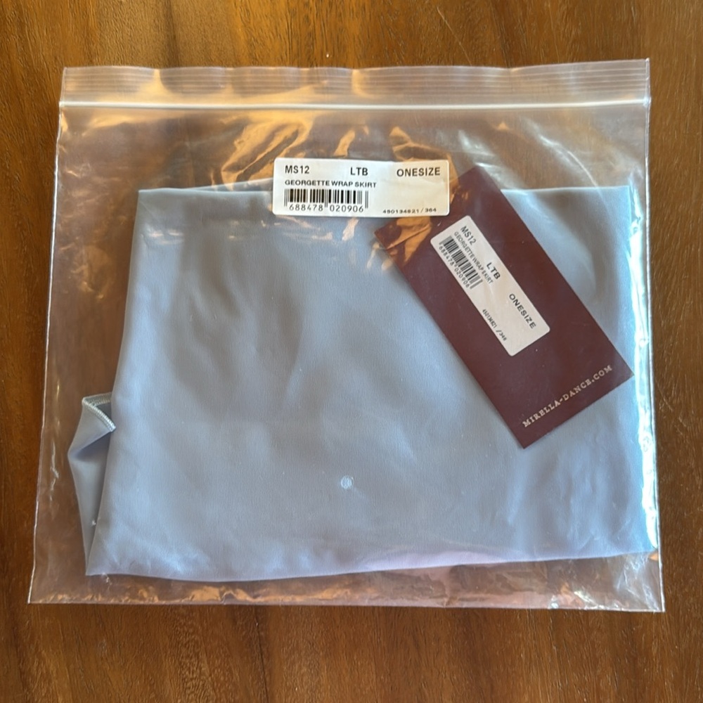 Mirella Georgette Ballet Wrap Skirt, Light Blue, NWT - Picture 3 of 4